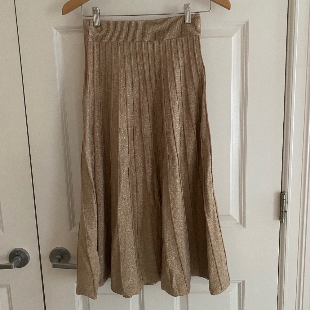 Ann Taylor gold shimmer skirt